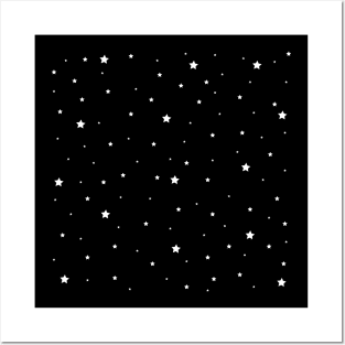 Tiny Stars Dark - White Stars Posters and Art